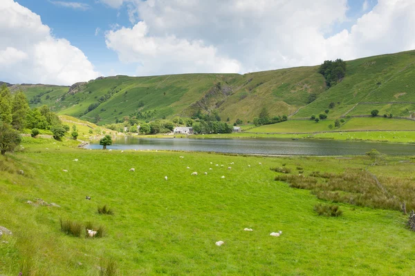Watendlath tarn jezerní cumbria Anglie mezi údolí borrowdale a thirlmere blízko vody derwent — Stock fotografie