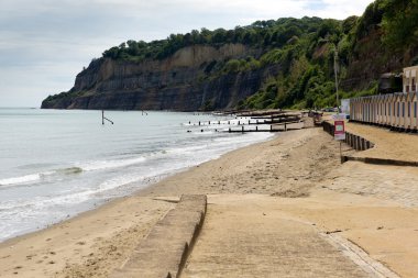 Sandy beach Shanklin kasaba Isle of Wight İngiltere İngiltere, popüler turizm ve tatil yeri Doğu kıyısında Sandown Bay adada