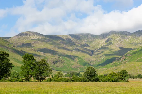 Langdale Valley Lake District Cumbria near Old Dungeon Ghyll England UK in summer blue sky and clouds scenic — Stock Photo, Image