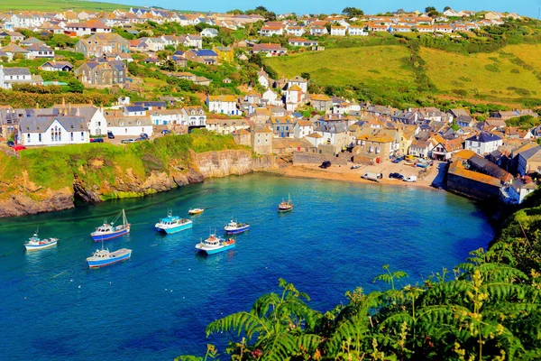 Port Isaac Cornwall Cornish Haven Vissersdorp Engeland Met Blauwe Zee — Stockfoto