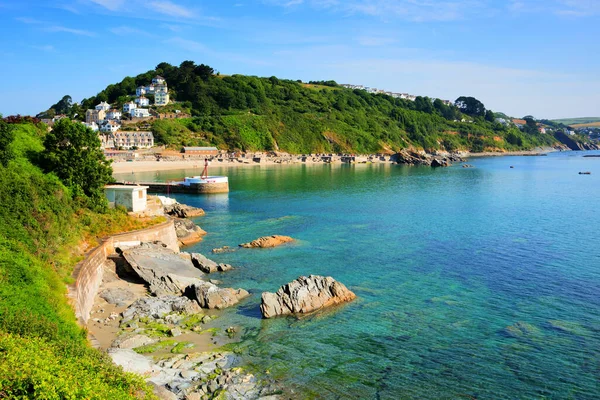 Looe Cornwall Cornish Costa Com Belo Mar Azul Claro — Fotografia de Stock