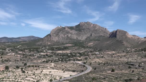 Busot Espagne Vue Sur Montagne Depuis Château Dans Village Historique — Video