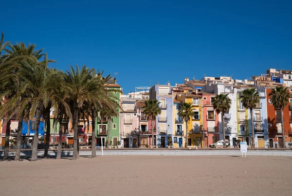 Villajoyosa Espagne Ville Avec Des Maisons Colorées Des Palmiers Costa — Photo