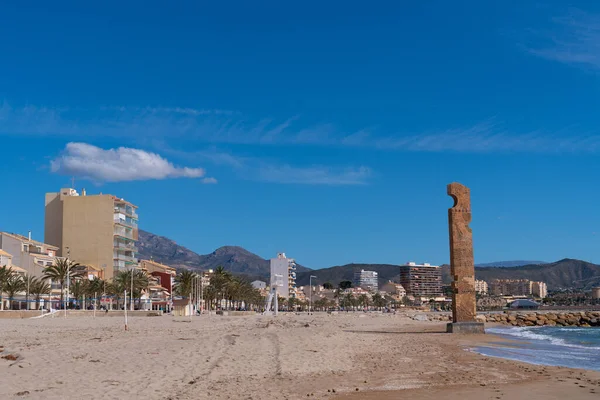 Campello Playa España Hermosa Costa Blanca Con Monumento Conmemorativo Los — Foto de Stock