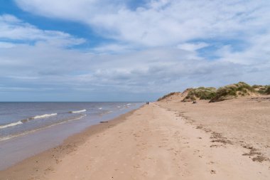 Long Sandy Beach Formby kuzey batı İngiltere kıyıları Liverpool yakınları