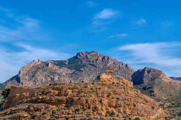 Castillo Busot España Con Montañas Histórico Pueblo Atracción Turística Cerca — Foto de Stock