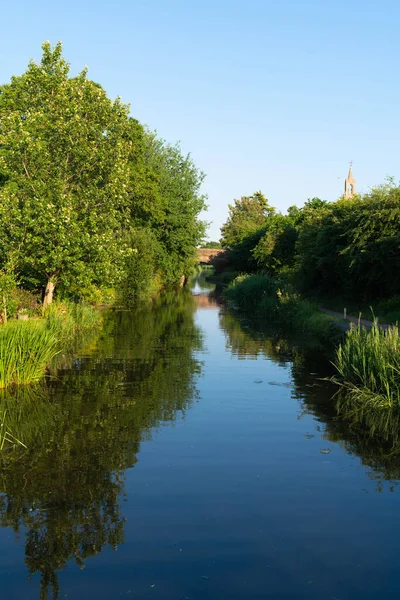 布里奇沃特与陶顿运河萨默塞特英国西部地区和平的英伦水道 — 图库照片
