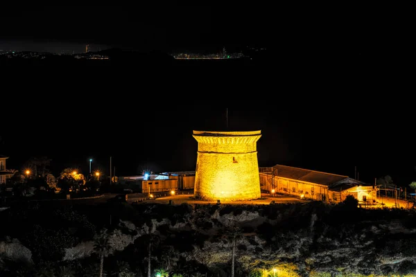 Campello Spanya Kulesi Costa Blanca Turistik Merkezi Arka Planda Benidorm — Stok fotoğraf