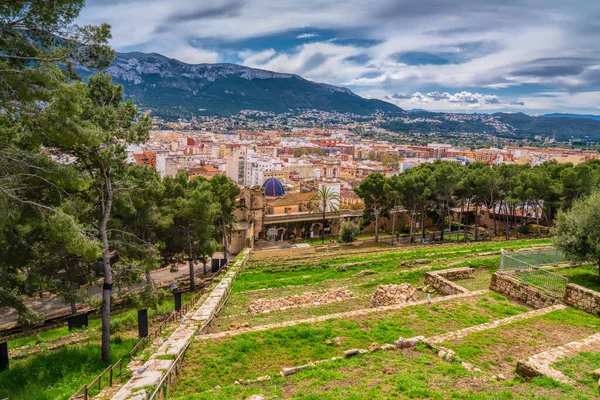 Denia Castle View Including Ruins Historic Town Alicante Province Costa — Foto de Stock