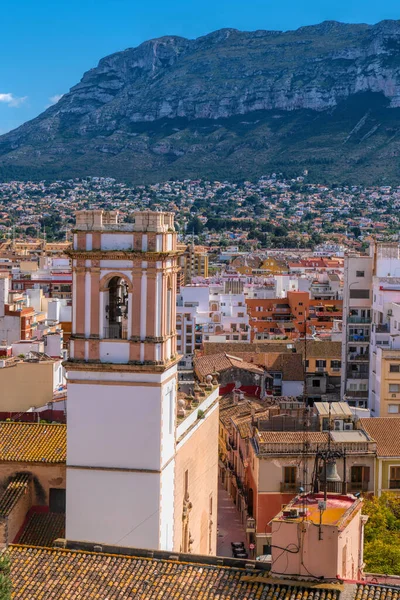 Denia Spain View Town Buildings Castle Alicante Including Church — Foto de Stock