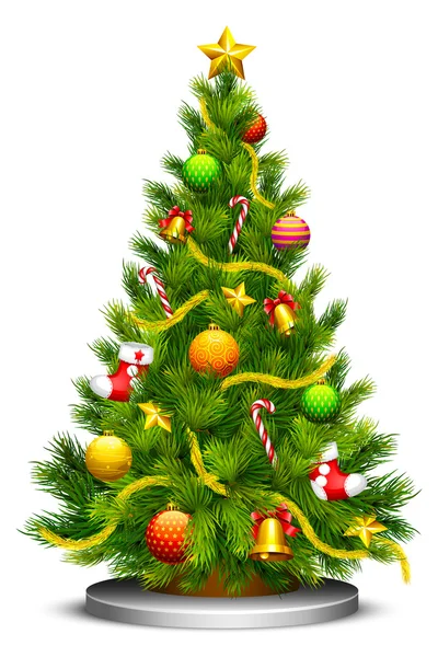 Albero di Natale decorato — Vettoriale Stock