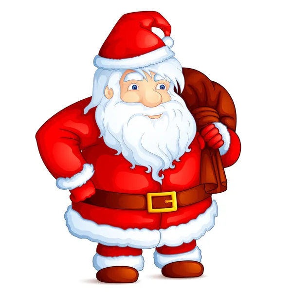 Santa with Christmas Gift — Stock Vector