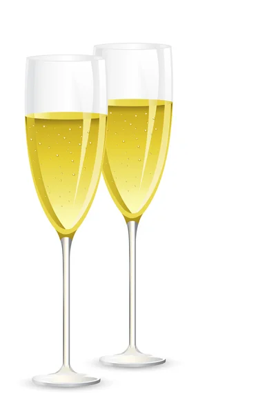 对的香槟杯 — 图库矢量图片