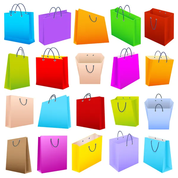 Πολύχρωμο τσάντα για ψώνια — Διανυσματικό Αρχείο