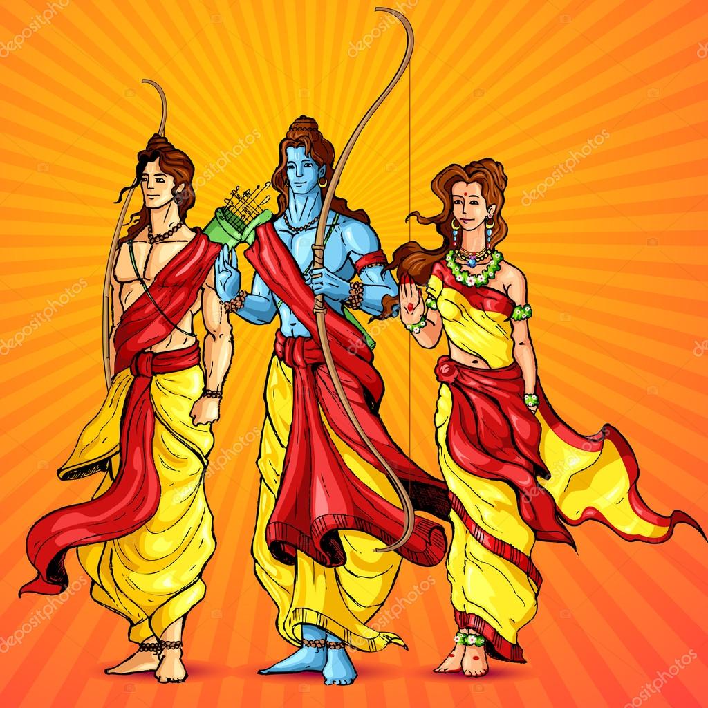 Rama, Laxmana and Sita Stock Vector Image by ©stockshoppe #13823492