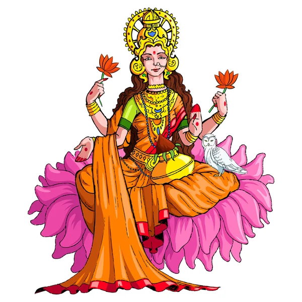 Déesse Lakshmi — Image vectorielle