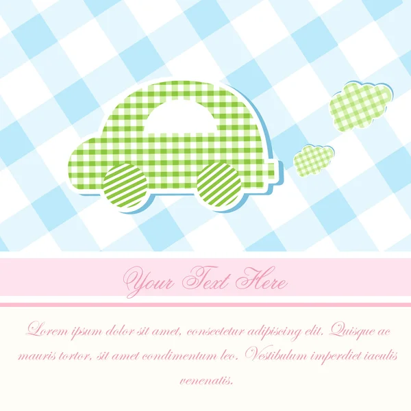 Auto in Baby Announcement card — Vettoriale Stock