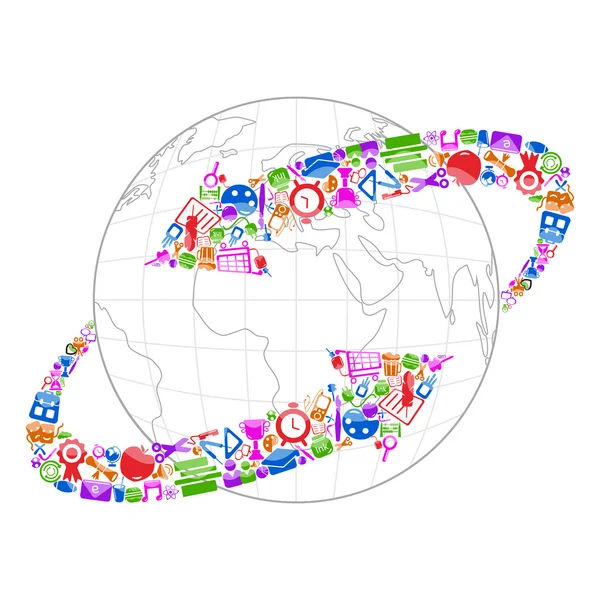 Technologie pijl rond de aarde — Stockvector