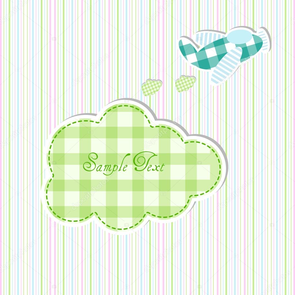 Airplane in Baby Arrival Card