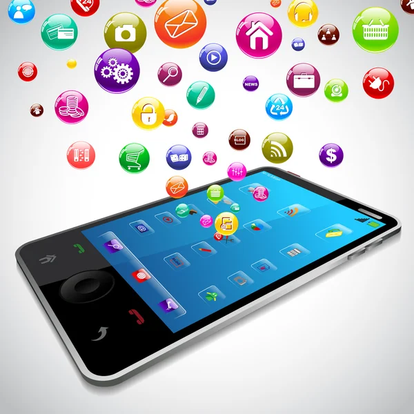 Aplikacje dla telefonów komórkowych — Wektor stockowy