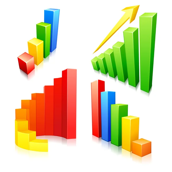 Gráfico de barras coloridas — Vetor de Stock