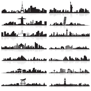 Skyline of famous city clipart