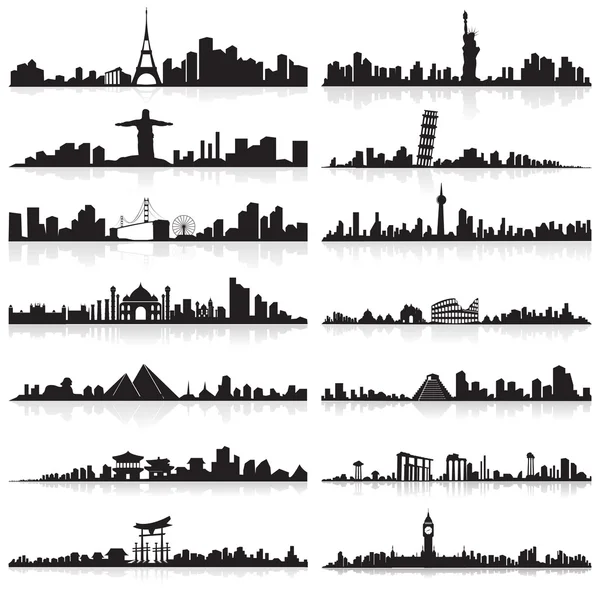 Skyline de la célèbre ville — Image vectorielle