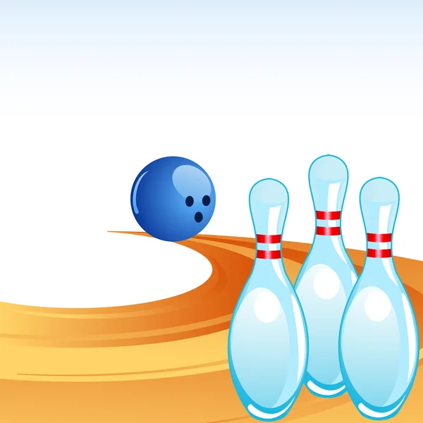Broche de bowling sur ruelle — Image vectorielle
