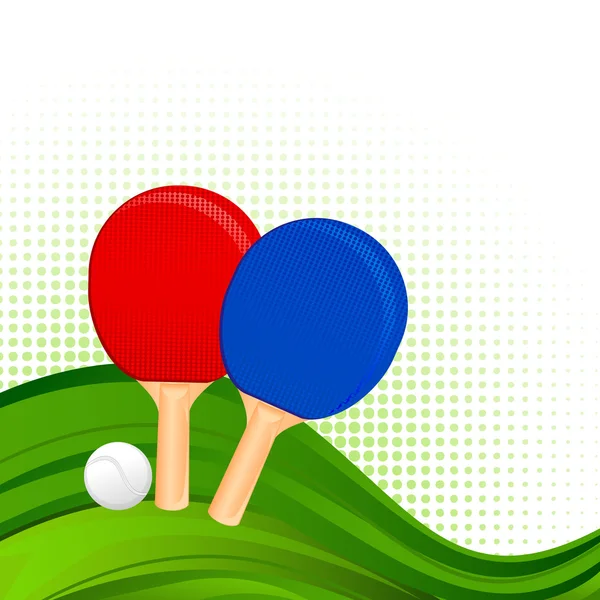 Raquetas y pelota de ping-pong — Vector de stock