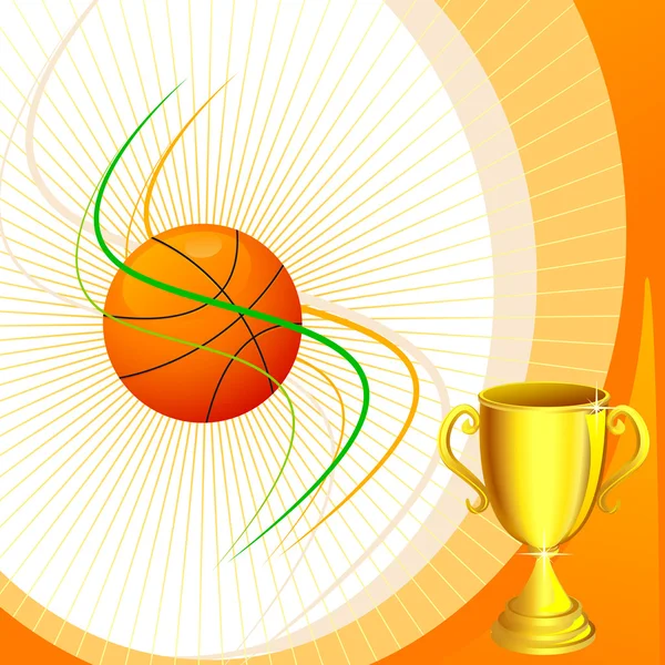 Баскетбол с трофеем — стоковый вектор