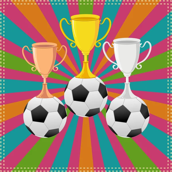 Soccer Ball on Trophy — Stock Vector