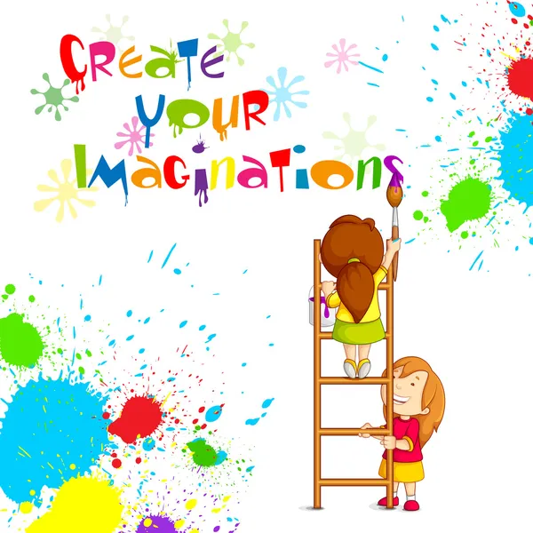 Kids Painting Competition Poster Stock Illustration