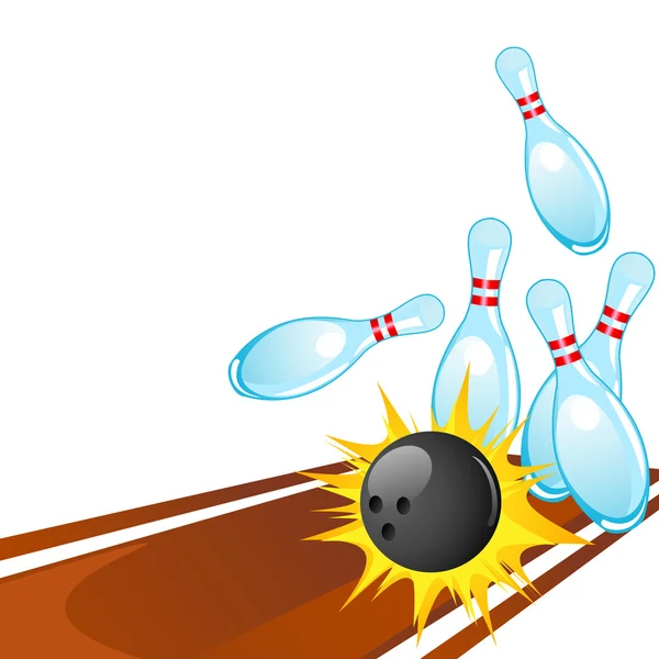 Perno da bowling cadente — Vettoriale Stock