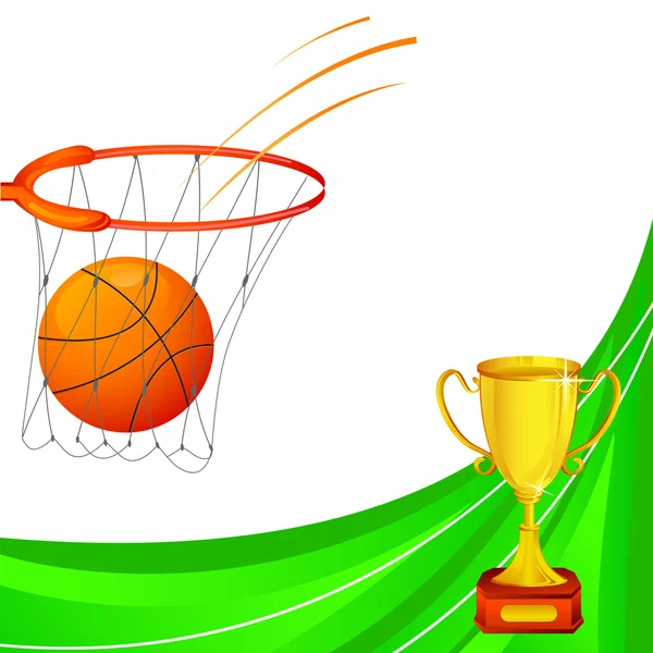 Baloncesto con Trofeo — Vector de stock