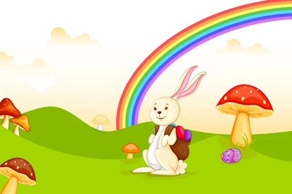 Bunny met Pasen egg — Stockvector