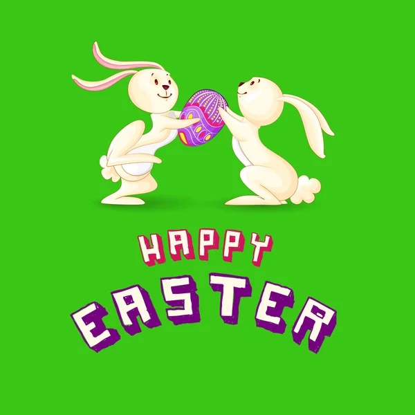 Húsvéti nyuszi bemutató színes tojás — Stock Vector