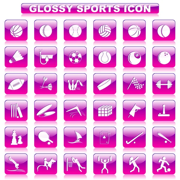 Glossy Sports Button — Stock Vector