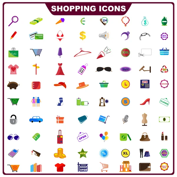 Icono de compras colorido — Vector de stock