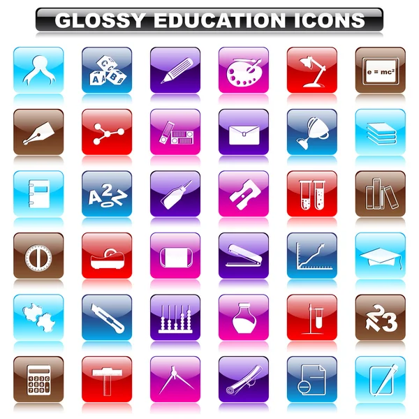Botão Educação brilhante —  Vetores de Stock