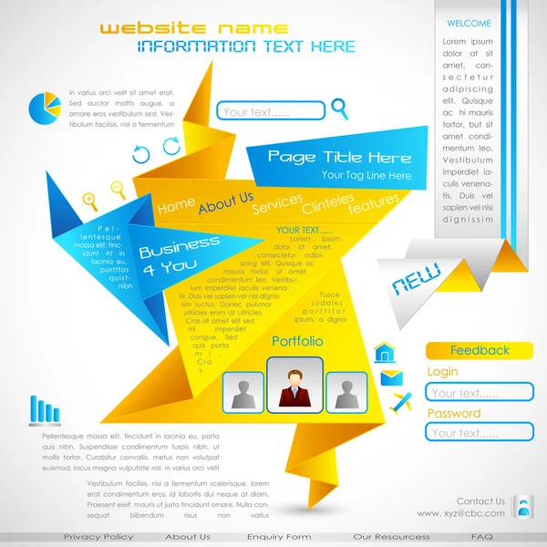 折纸 web 模板 — 图库矢量图片