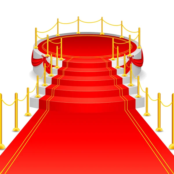 Etapa con alfombra roja — Vector de stock