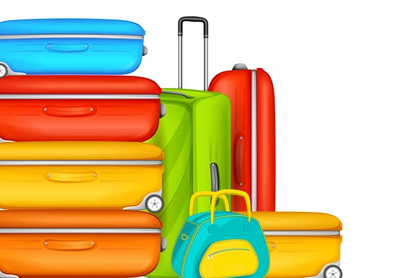 Colorful Suitcase in Travel Background — Stock Vector