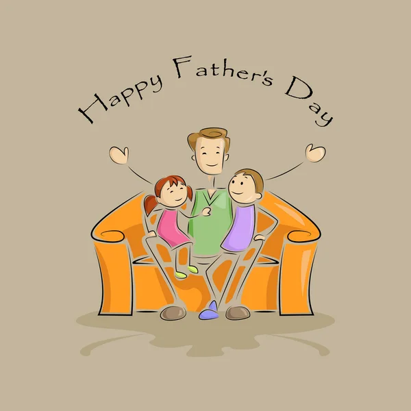 Babalar günü arka plan baba ve çocuklar ile — Stok Vektör