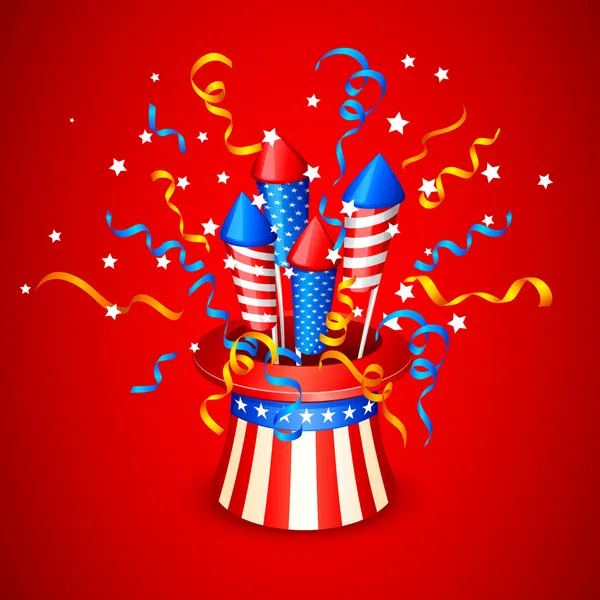 Firecracker du drapeau américain — Image vectorielle