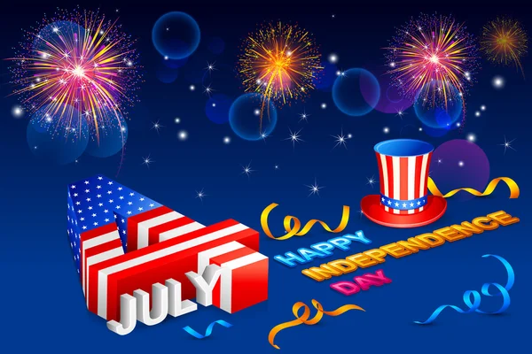 Fjärde juli Amerikanska självständighetsdagen — Stock vektor