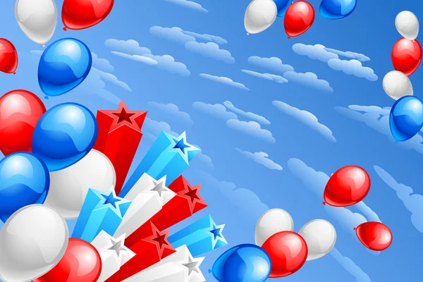American Flag Colored Balloon — Stock Vector