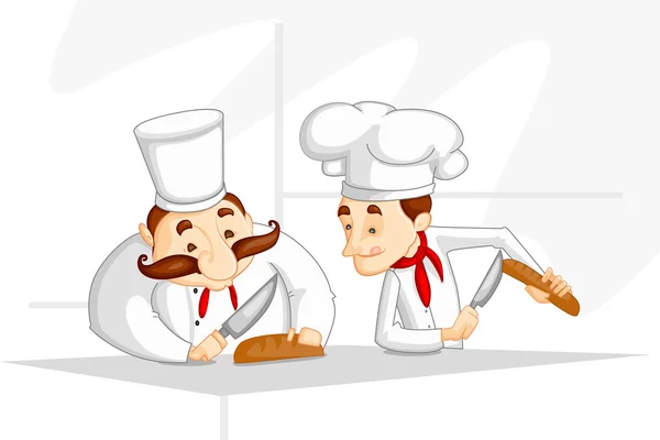 Chef cooking in Kitchen — Stock Vector