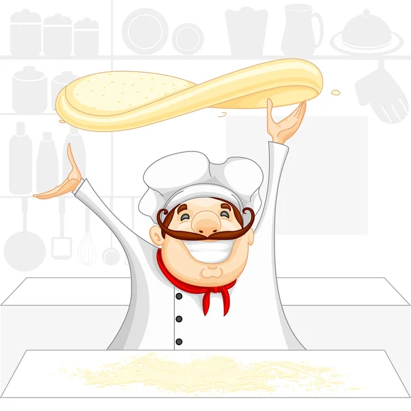 Chef cooking in Kitchen — Stock Vector