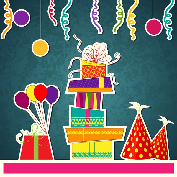 Renkli doğum günü kartı — Stok Vektör