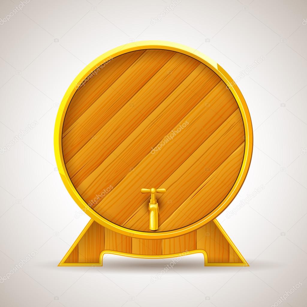 Wooden Barrel with Tap